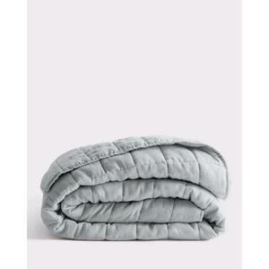 Quince European Linen Box Quilt Size King Color Mist ~ NWOT